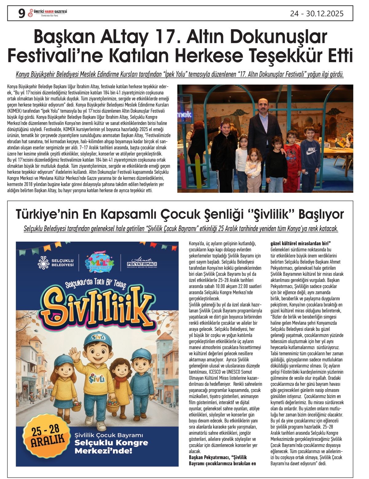 ÜRETİCİ HABER GAZETESİ  24.12.2025