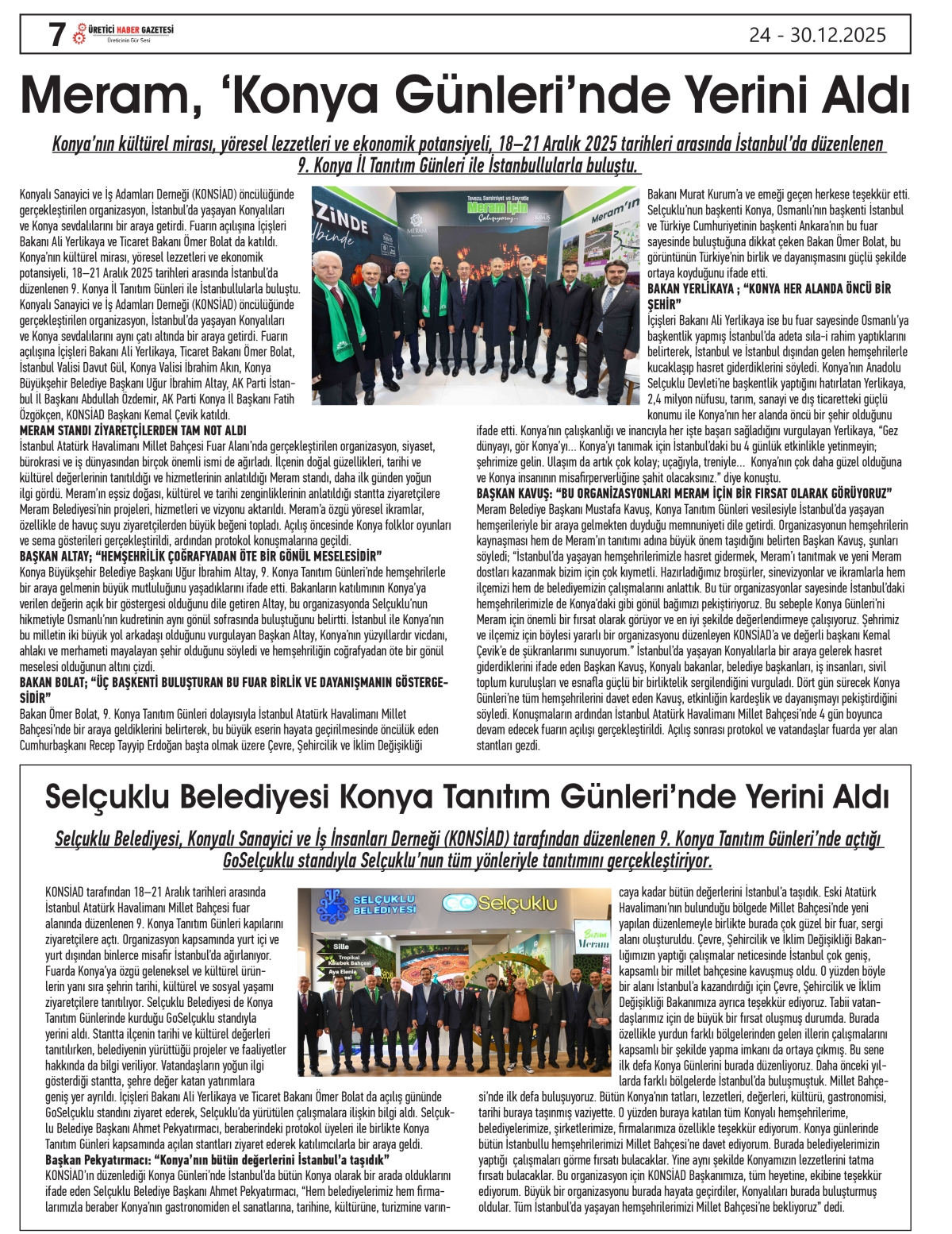 ÜRETİCİ HABER GAZETESİ  24.12.2025