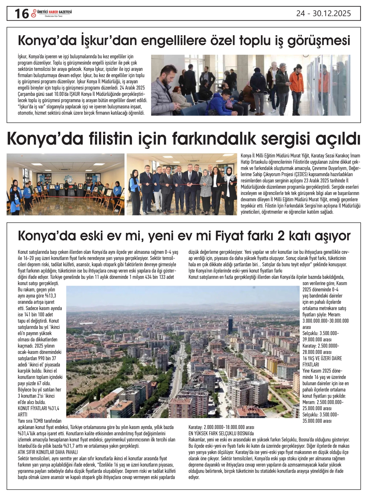 ÜRETİCİ HABER GAZETESİ  24.12.2025