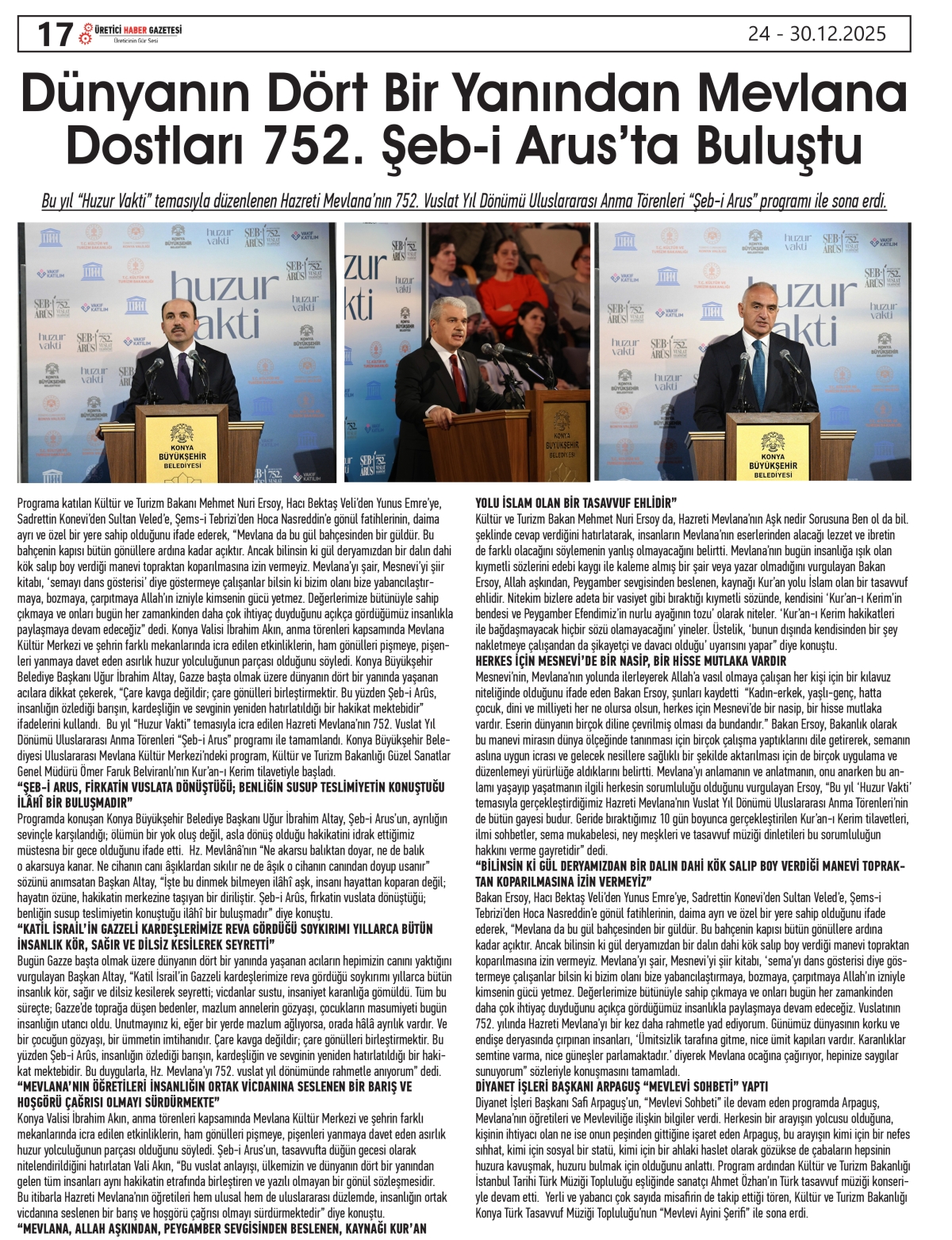 ÜRETİCİ HABER GAZETESİ  24.12.2025