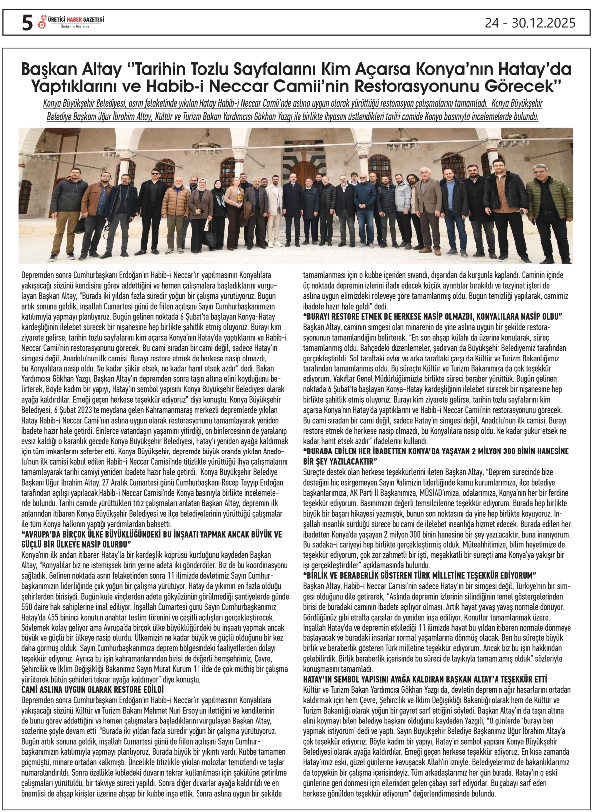 ÜRETİCİ HABER GAZETESİ  24.12.2025