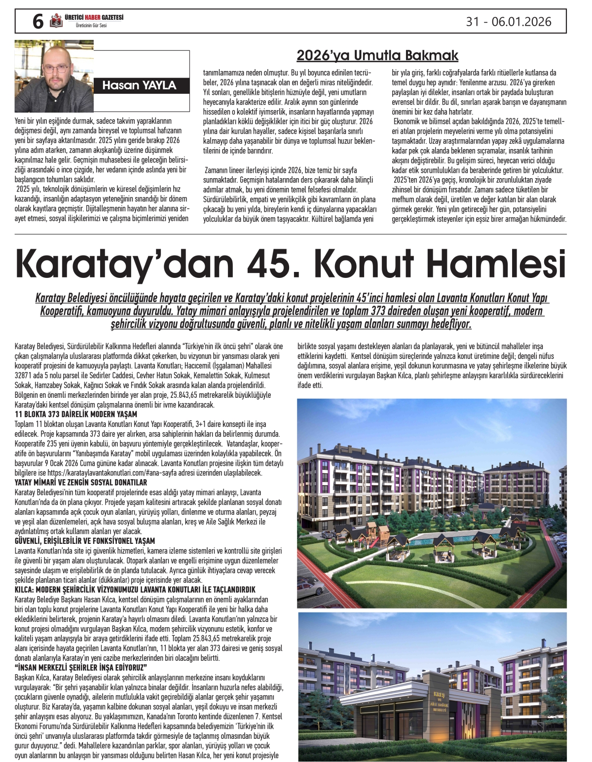ÜRETİCİ HABER  GAZTESİ   31.12.2025