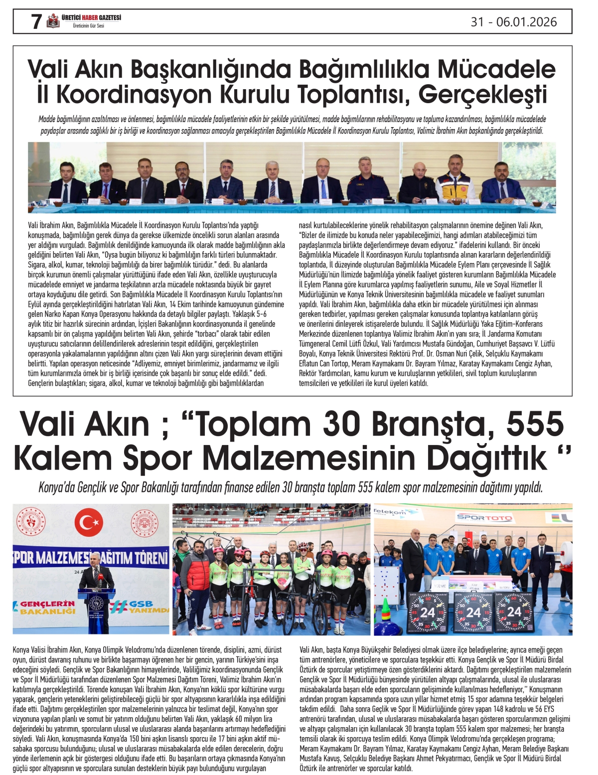 ÜRETİCİ HABER  GAZTESİ   31.12.2025