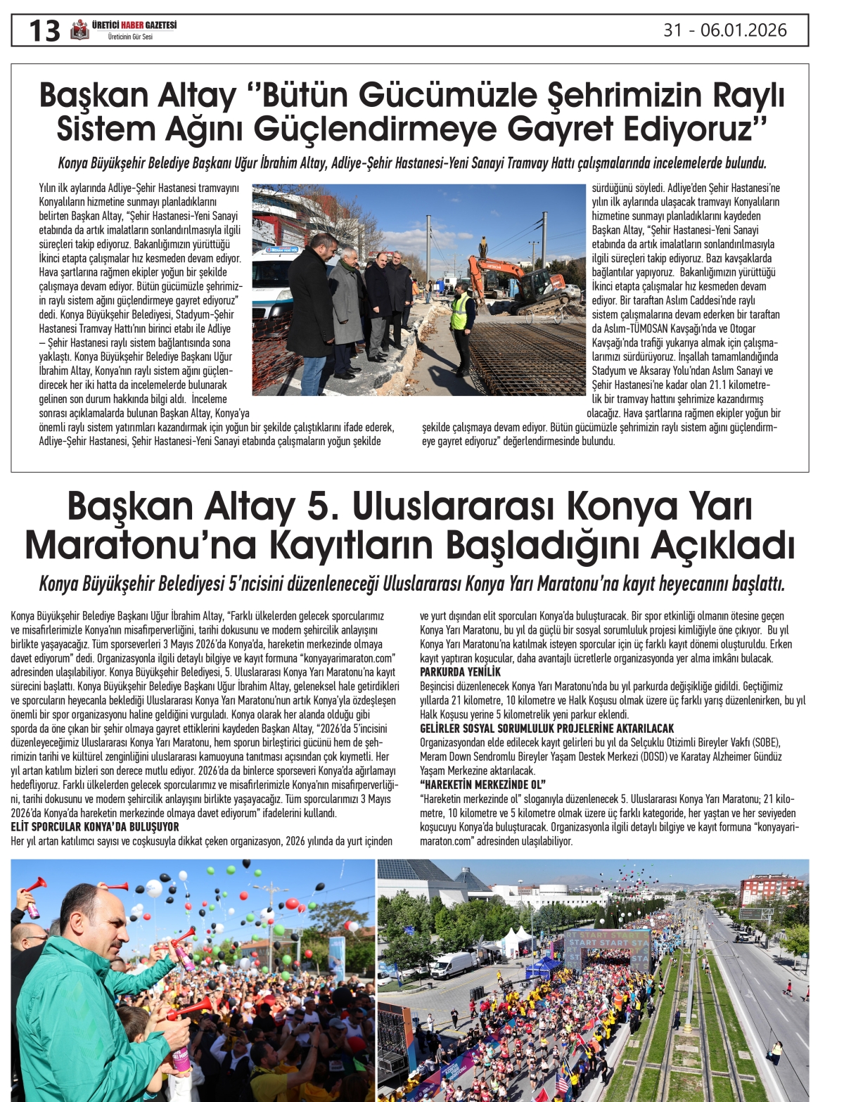 ÜRETİCİ HABER  GAZTESİ   31.12.2025