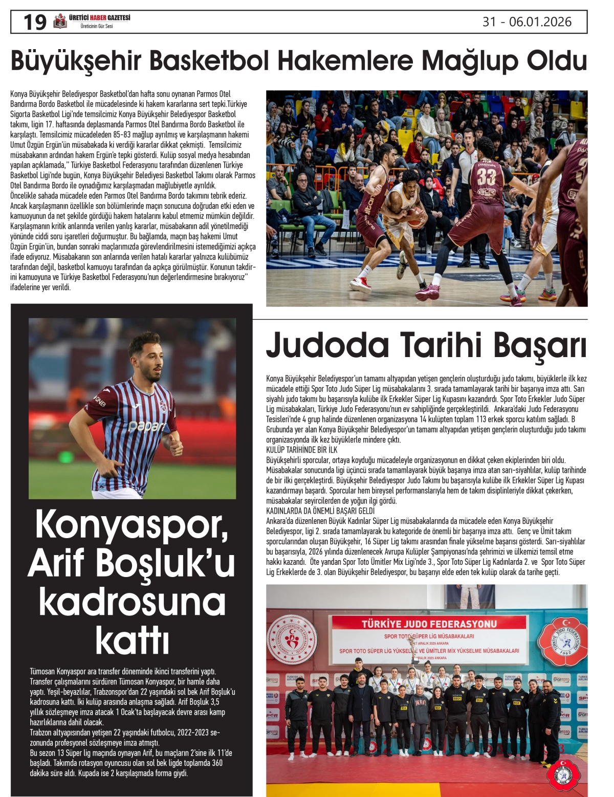 ÜRETİCİ HABER  GAZTESİ   31.12.2025