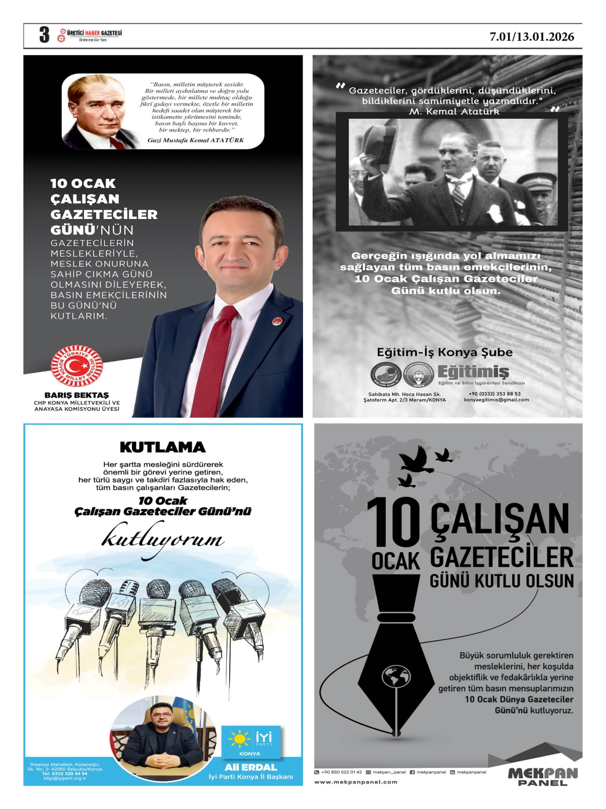 ÜRETİCİ  HABER  GAZETESİ  07.01.2026