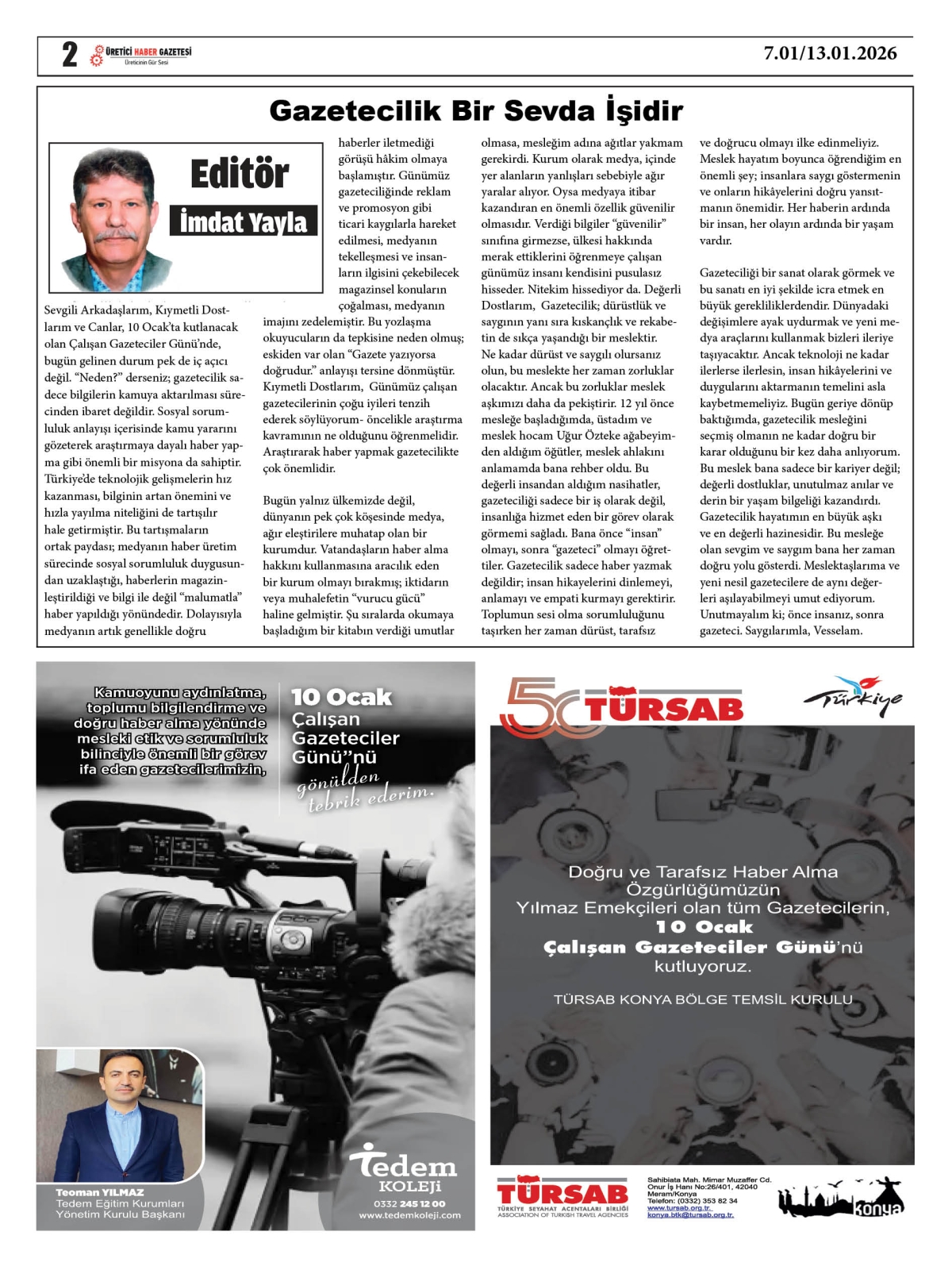 ÜRETİCİ  HABER  GAZETESİ  07.01.2026