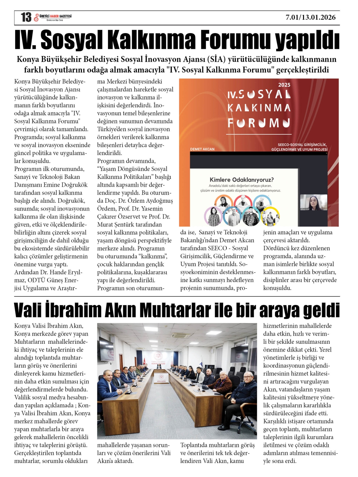 ÜRETİCİ  HABER  GAZETESİ  07.01.2026