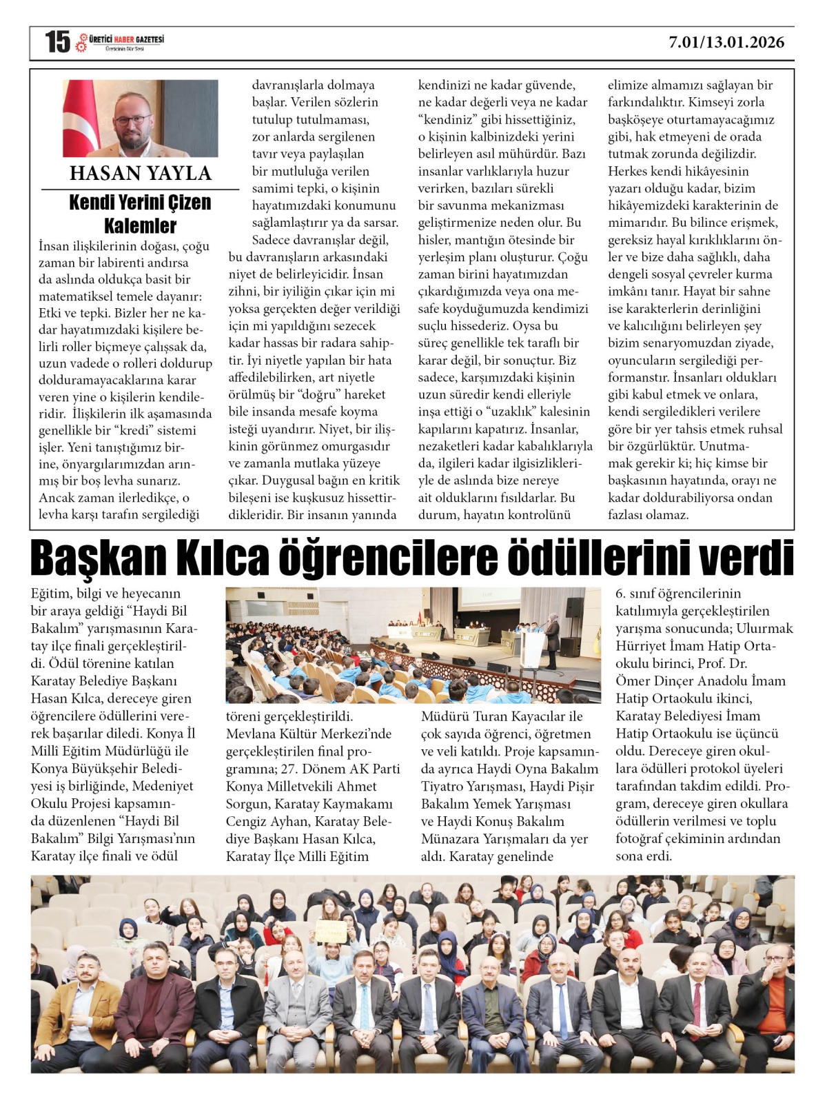 ÜRETİCİ  HABER  GAZETESİ  07.01.2026