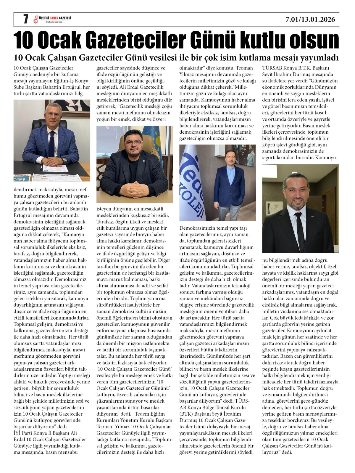 ÜRETİCİ  HABER  GAZETESİ  07.01.2026