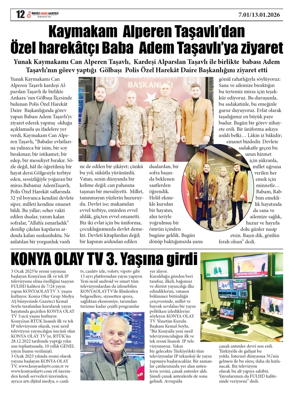 ÜRETİCİ  HABER  GAZETESİ  07.01.2026