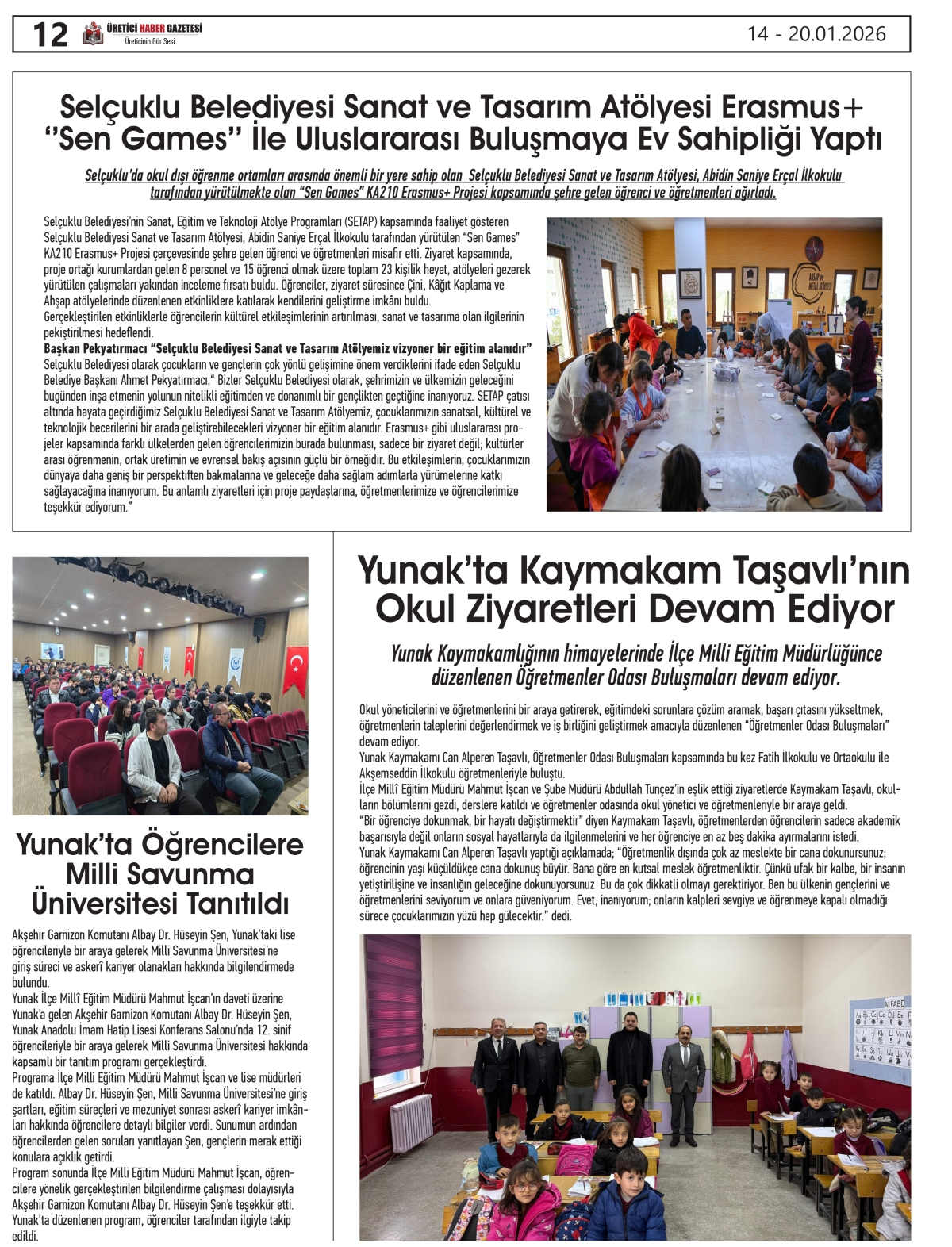 ÜRETİCİ  HABER  GAZETESİ  14.01.2026