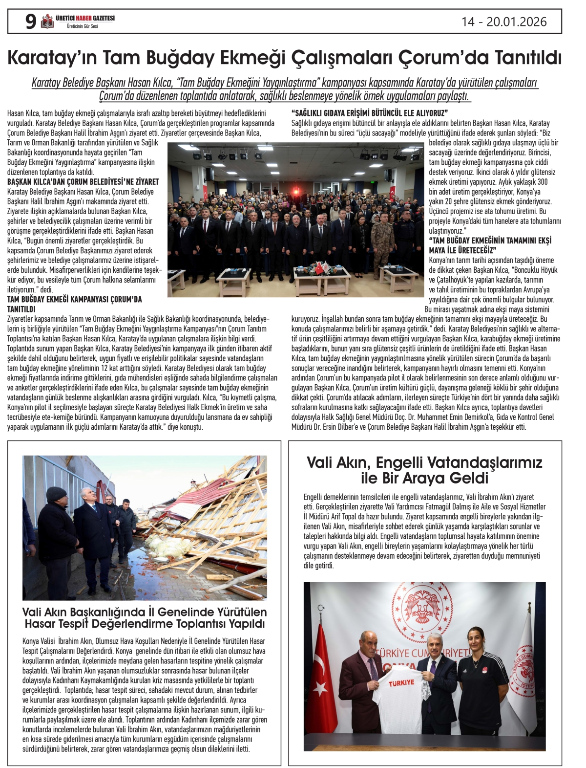 ÜRETİCİ  HABER  GAZETESİ  14.01.2026