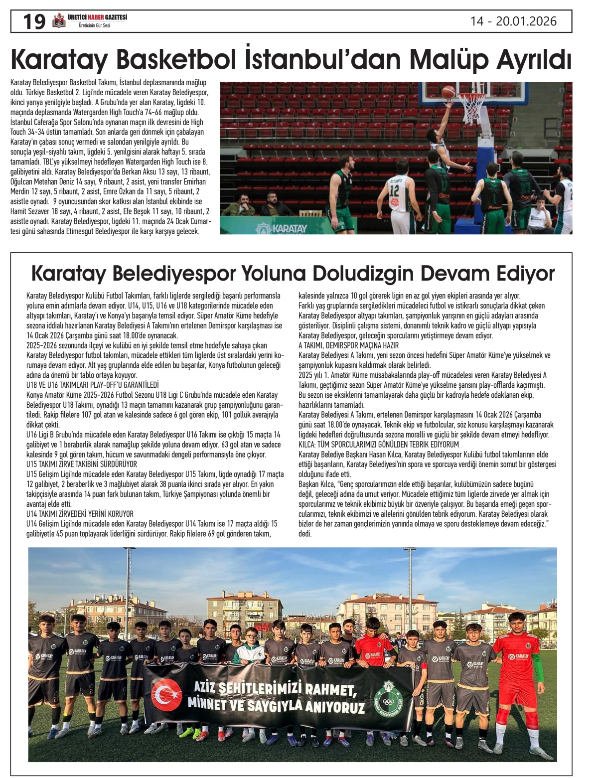 ÜRETİCİ  HABER  GAZETESİ  14.01.2026