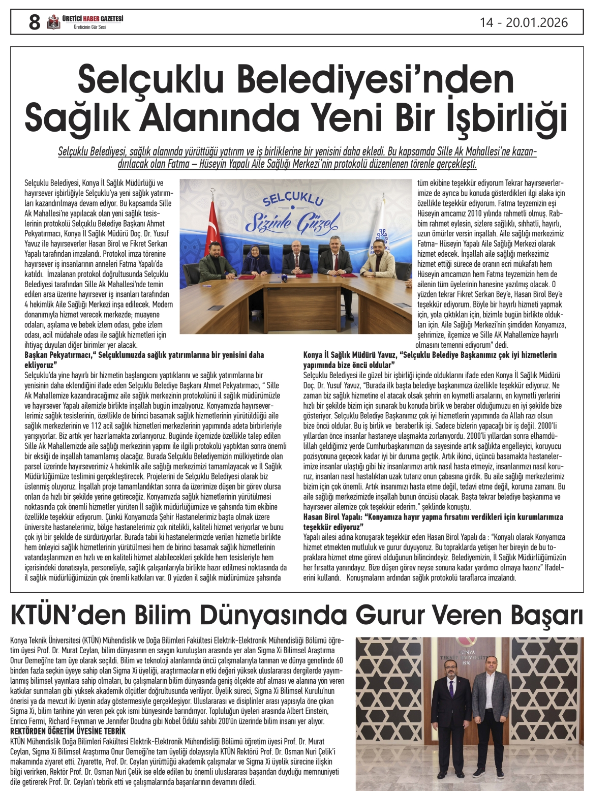 ÜRETİCİ  HABER  GAZETESİ  14.01.2026