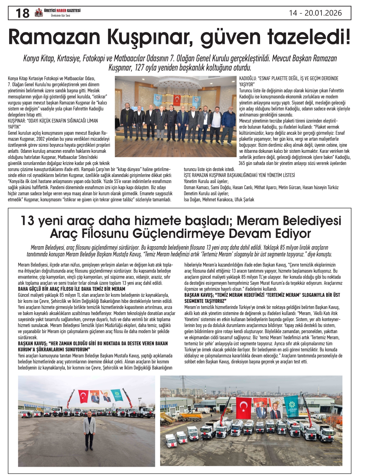 ÜRETİCİ  HABER  GAZETESİ  14.01.2026