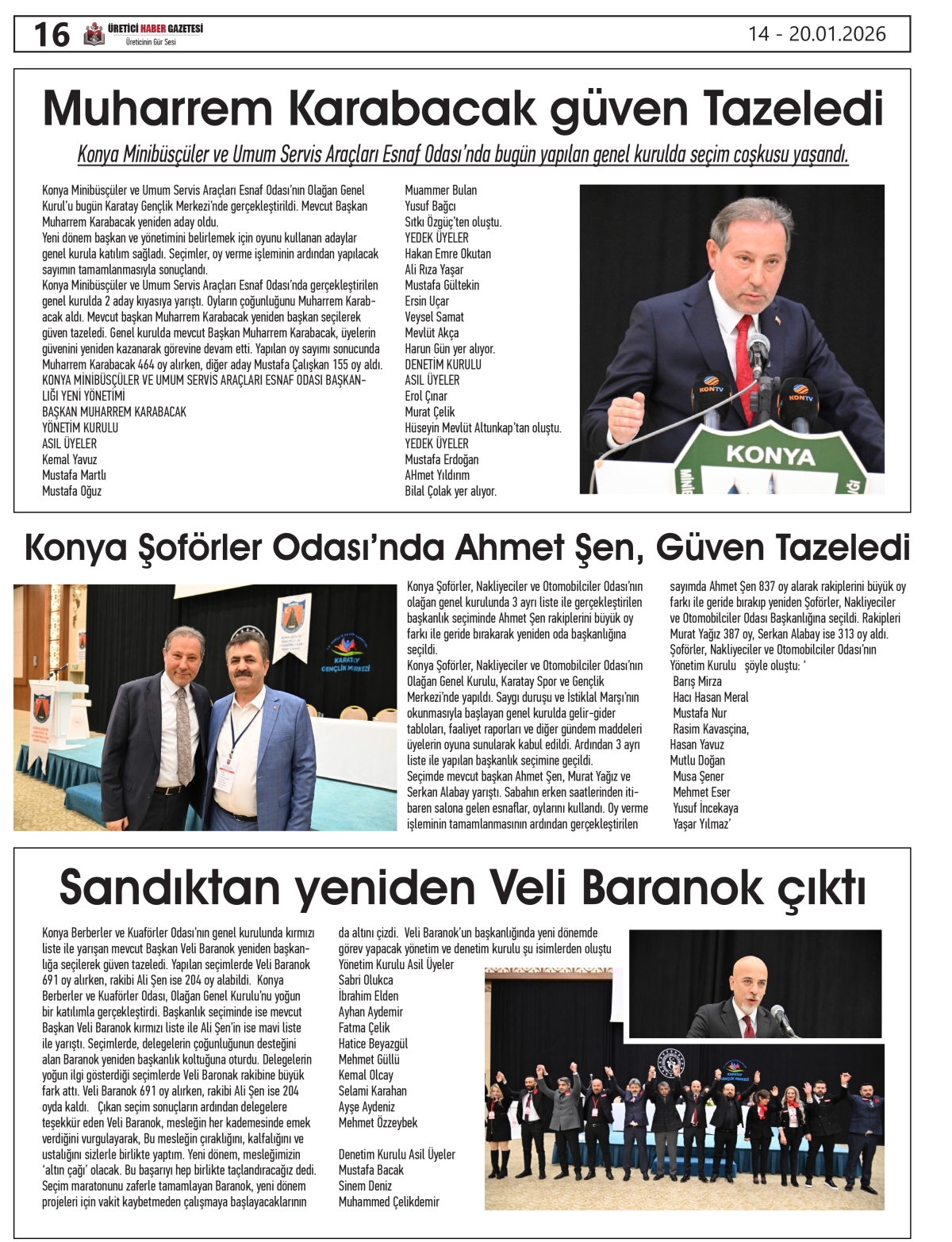 ÜRETİCİ  HABER  GAZETESİ  14.01.2026