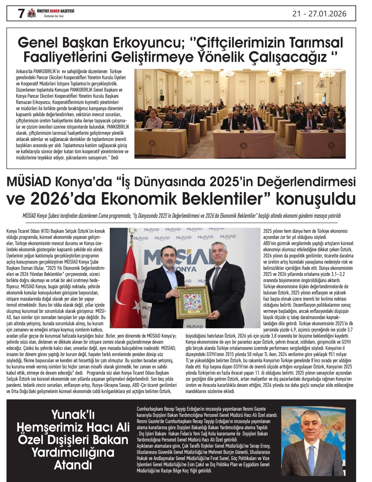 ÜRETİCİ  HABER  GAZETESİ  21.01.2026