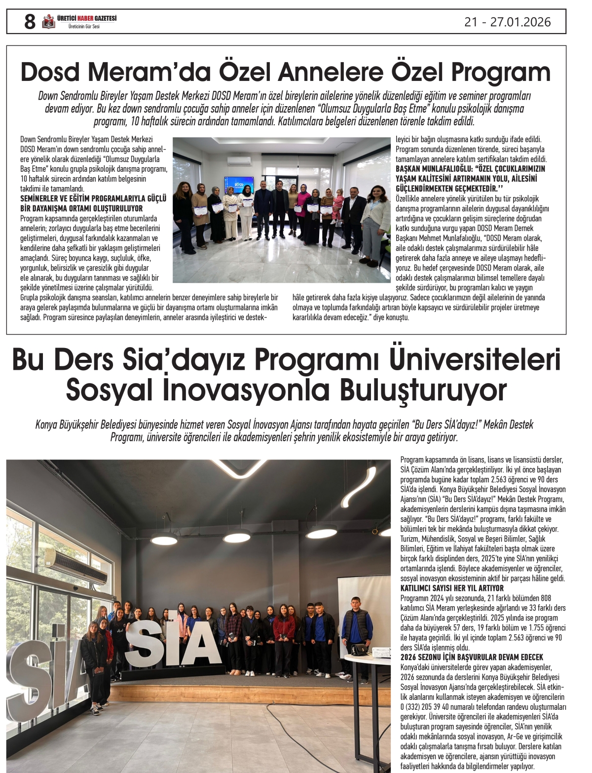 ÜRETİCİ  HABER  GAZETESİ  21.01.2026