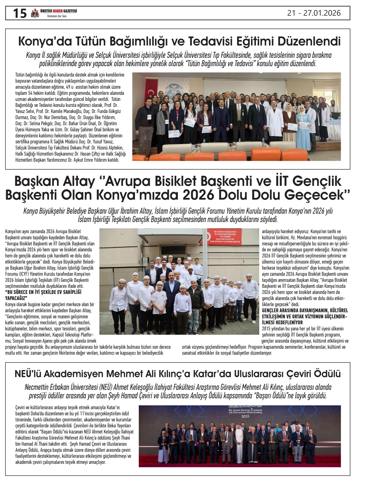 ÜRETİCİ  HABER  GAZETESİ  21.01.2026