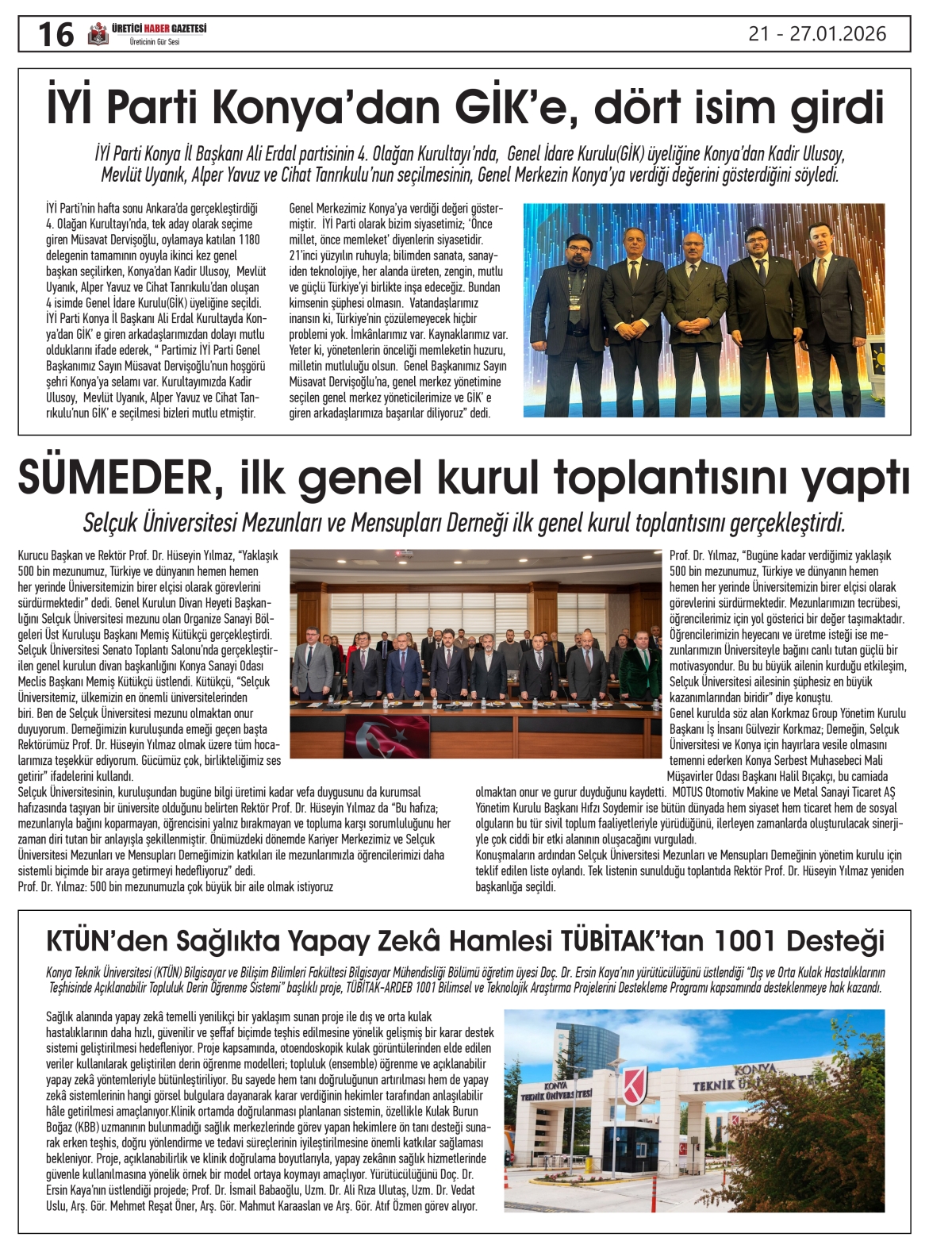ÜRETİCİ  HABER  GAZETESİ  21.01.2026
