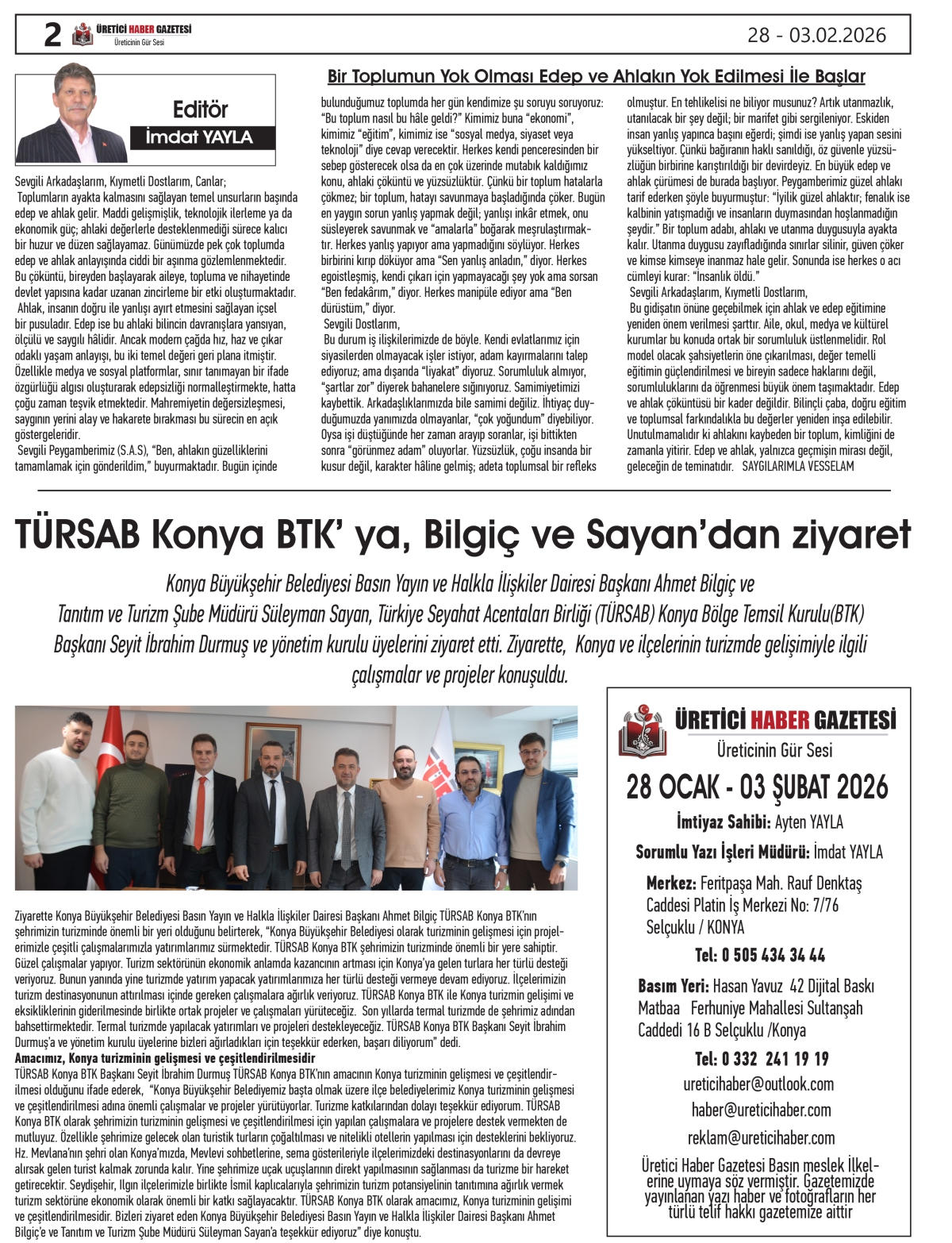 ÜRETİCİ  HABER  GAZETESİ  28.01.2026