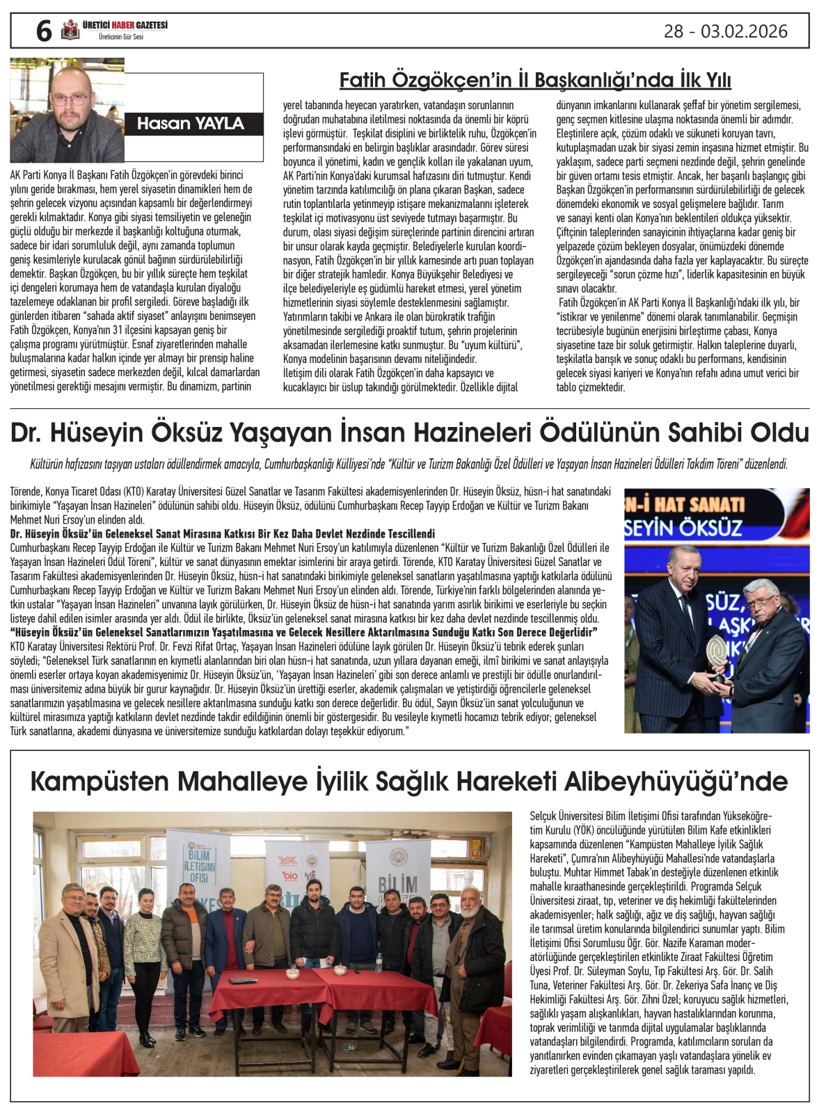 ÜRETİCİ  HABER  GAZETESİ  28.01.2026