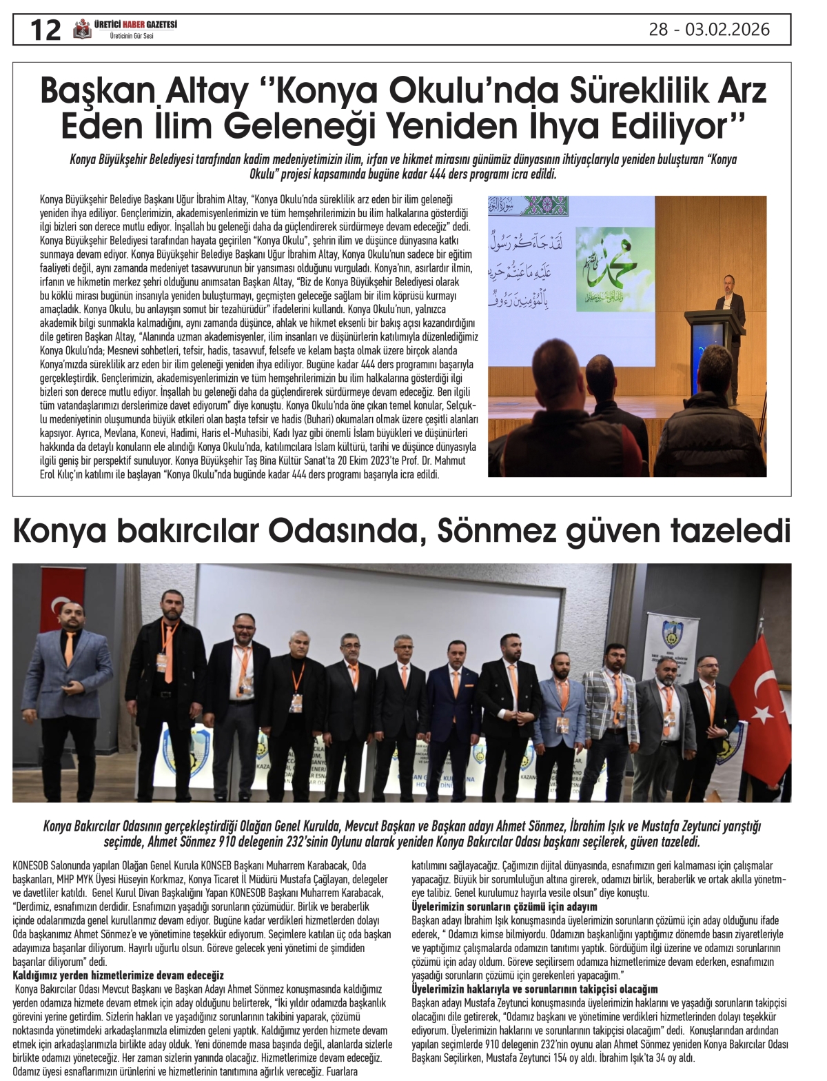 ÜRETİCİ  HABER  GAZETESİ  28.01.2026