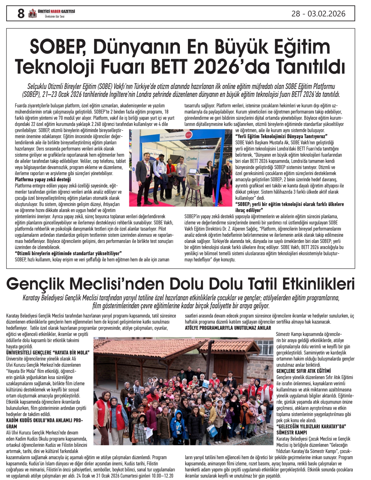 ÜRETİCİ  HABER  GAZETESİ  28.01.2026