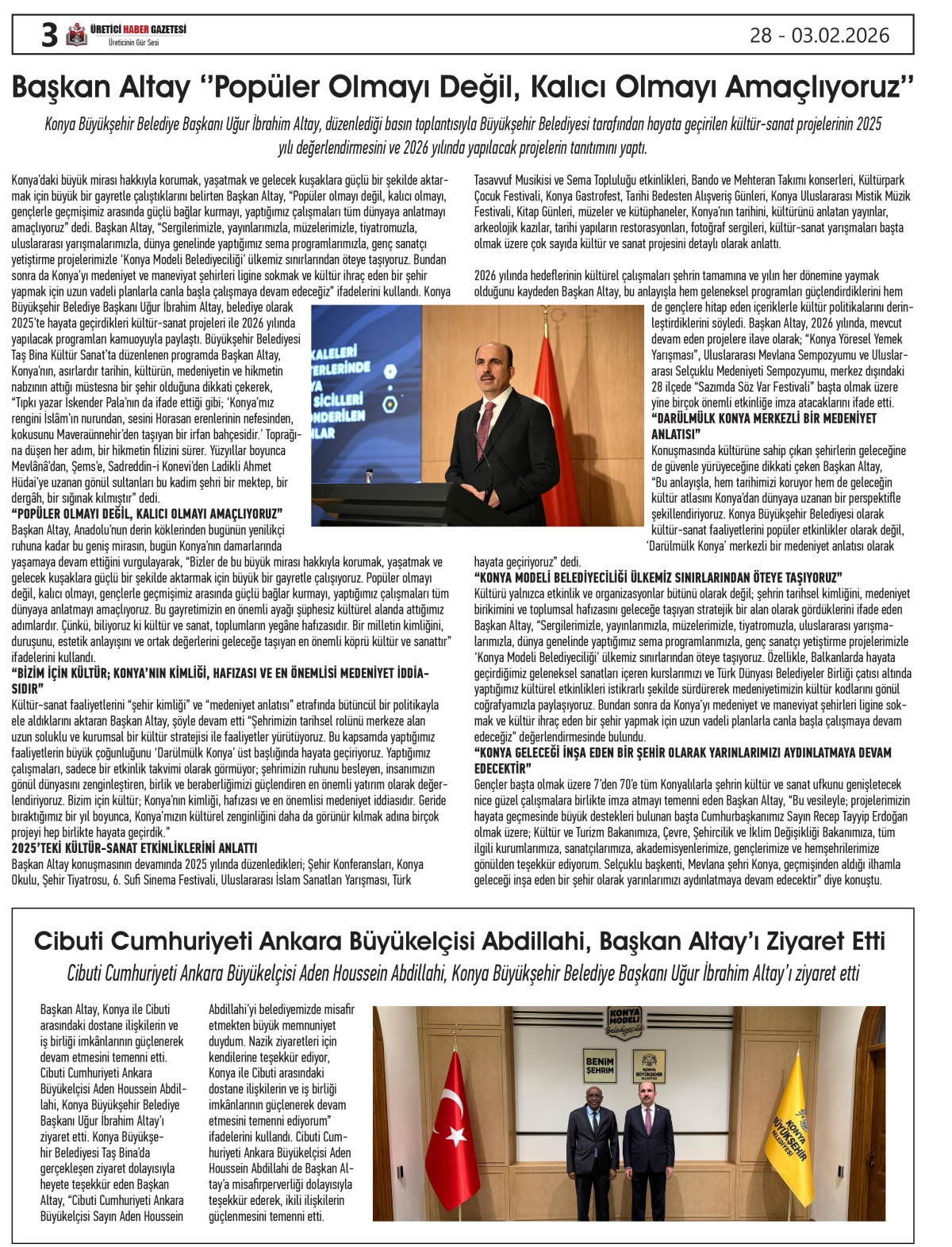 ÜRETİCİ  HABER  GAZETESİ  28.01.2026