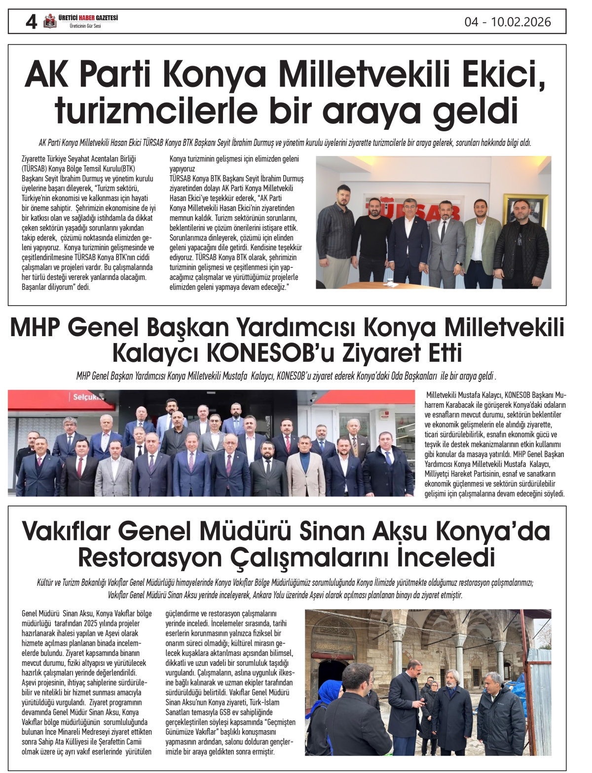ÜRETİCİ HABER GAZETESİ   04.02.2026