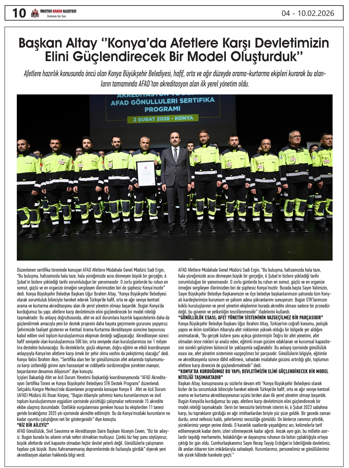 ÜRETİCİ HABER GAZETESİ   04.02.2026