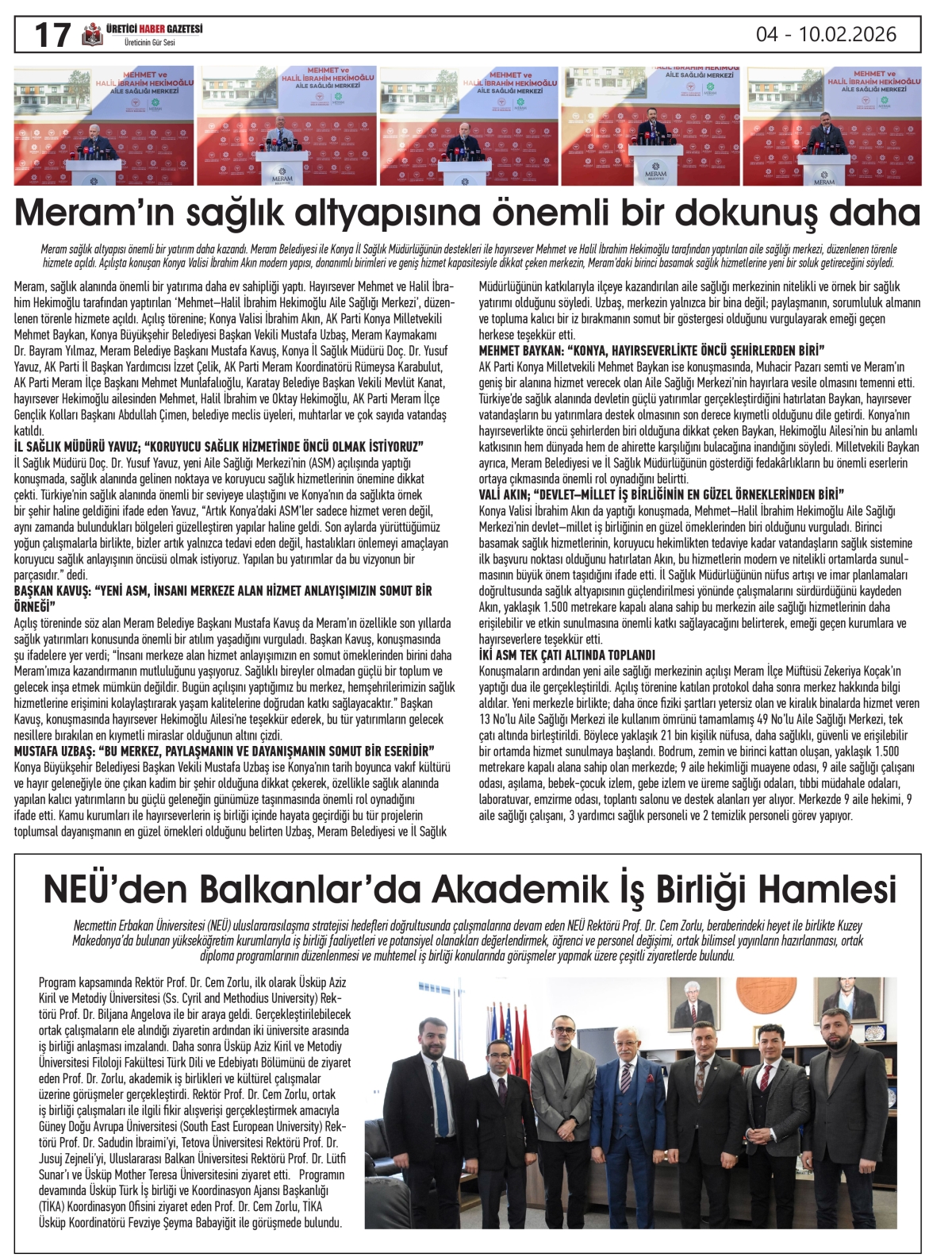 ÜRETİCİ HABER GAZETESİ   04.02.2026