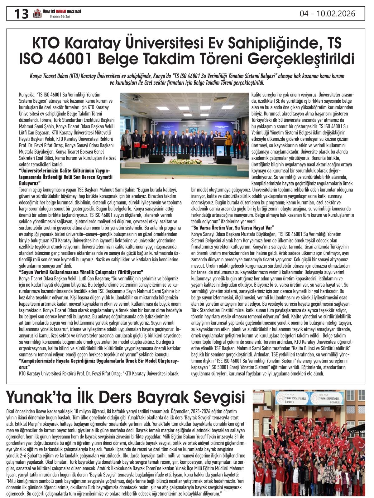 ÜRETİCİ HABER GAZETESİ   04.02.2026