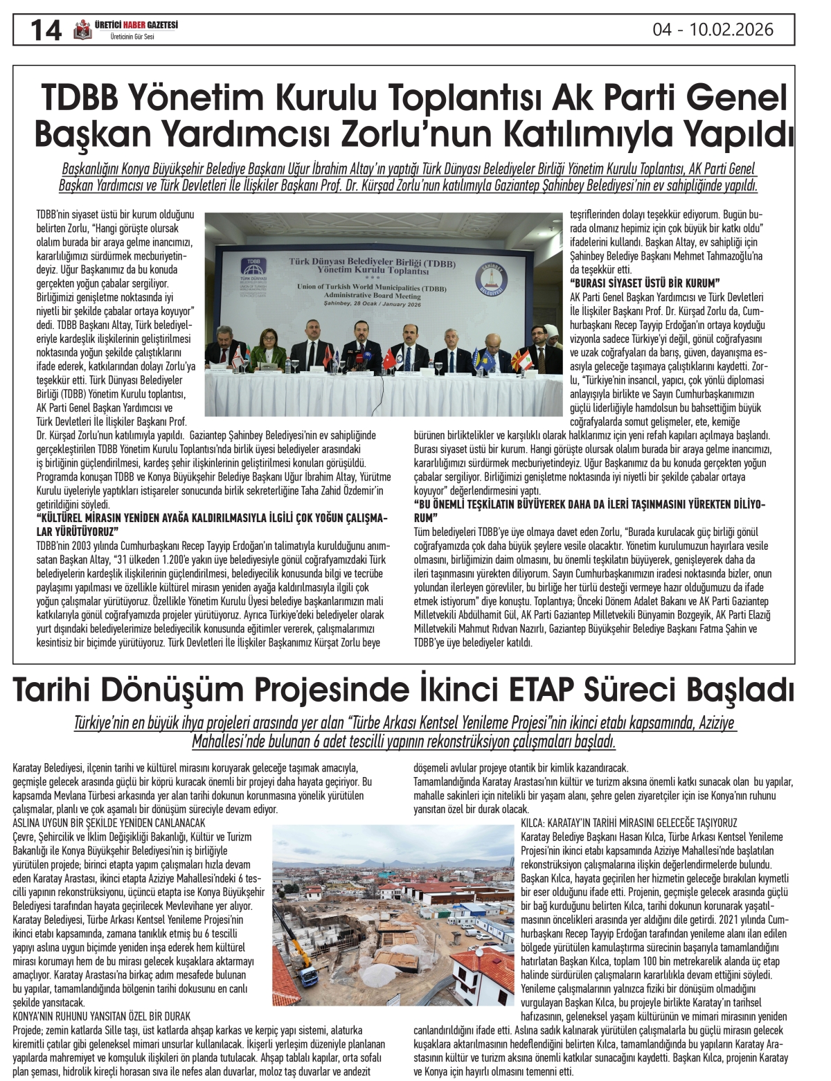 ÜRETİCİ HABER GAZETESİ   04.02.2026