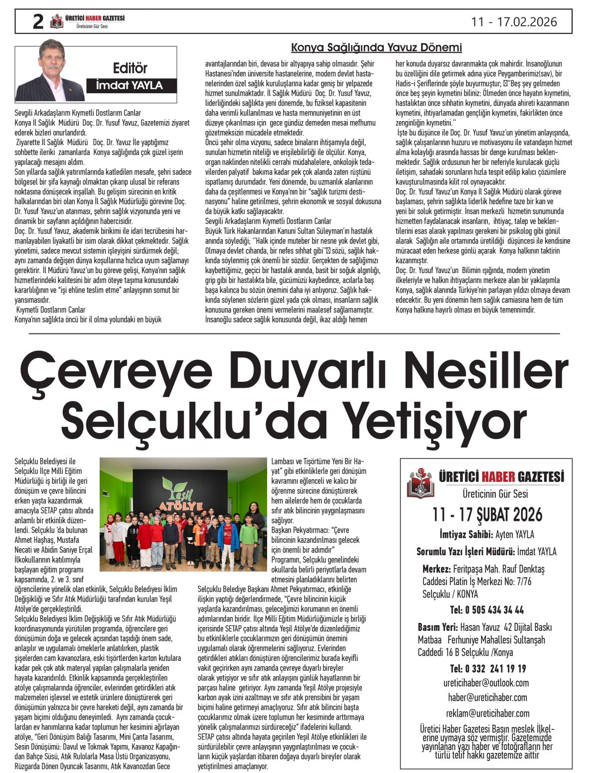 ÜRETİCİ HABER  GAZETESİ  11.02.2026