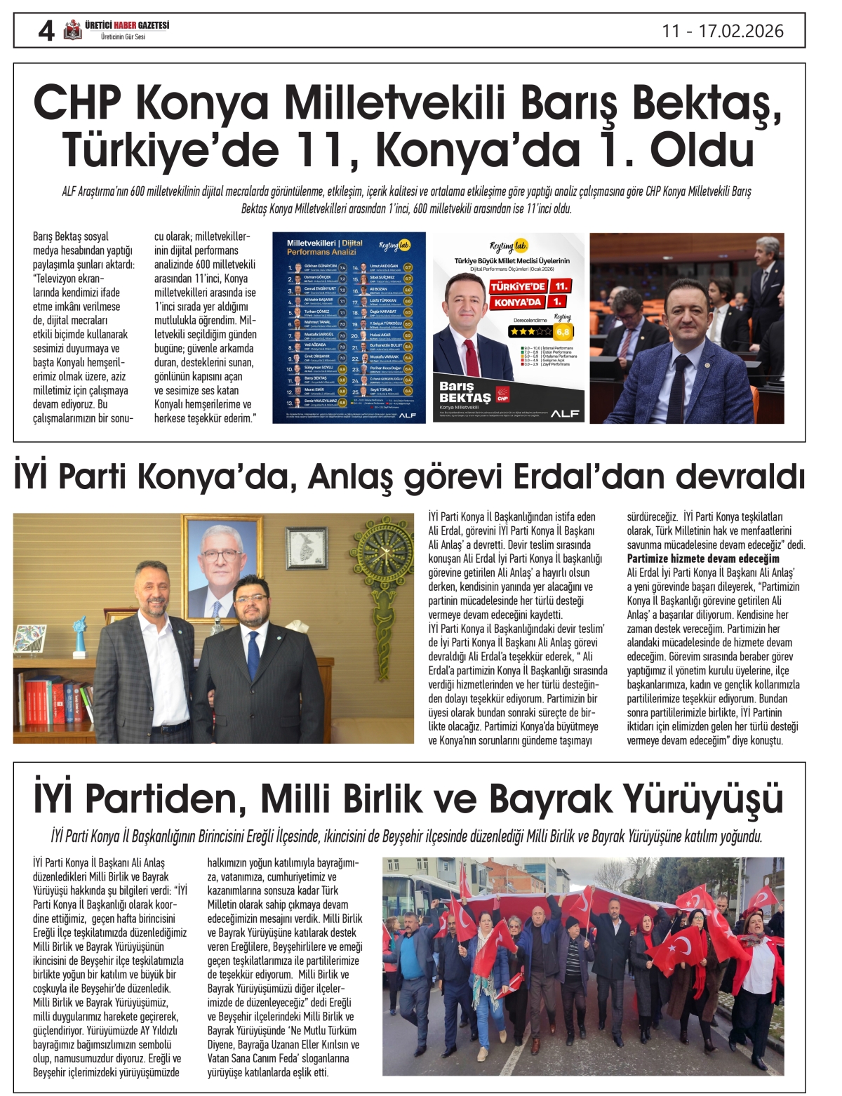 ÜRETİCİ HABER  GAZETESİ  11.02.2026