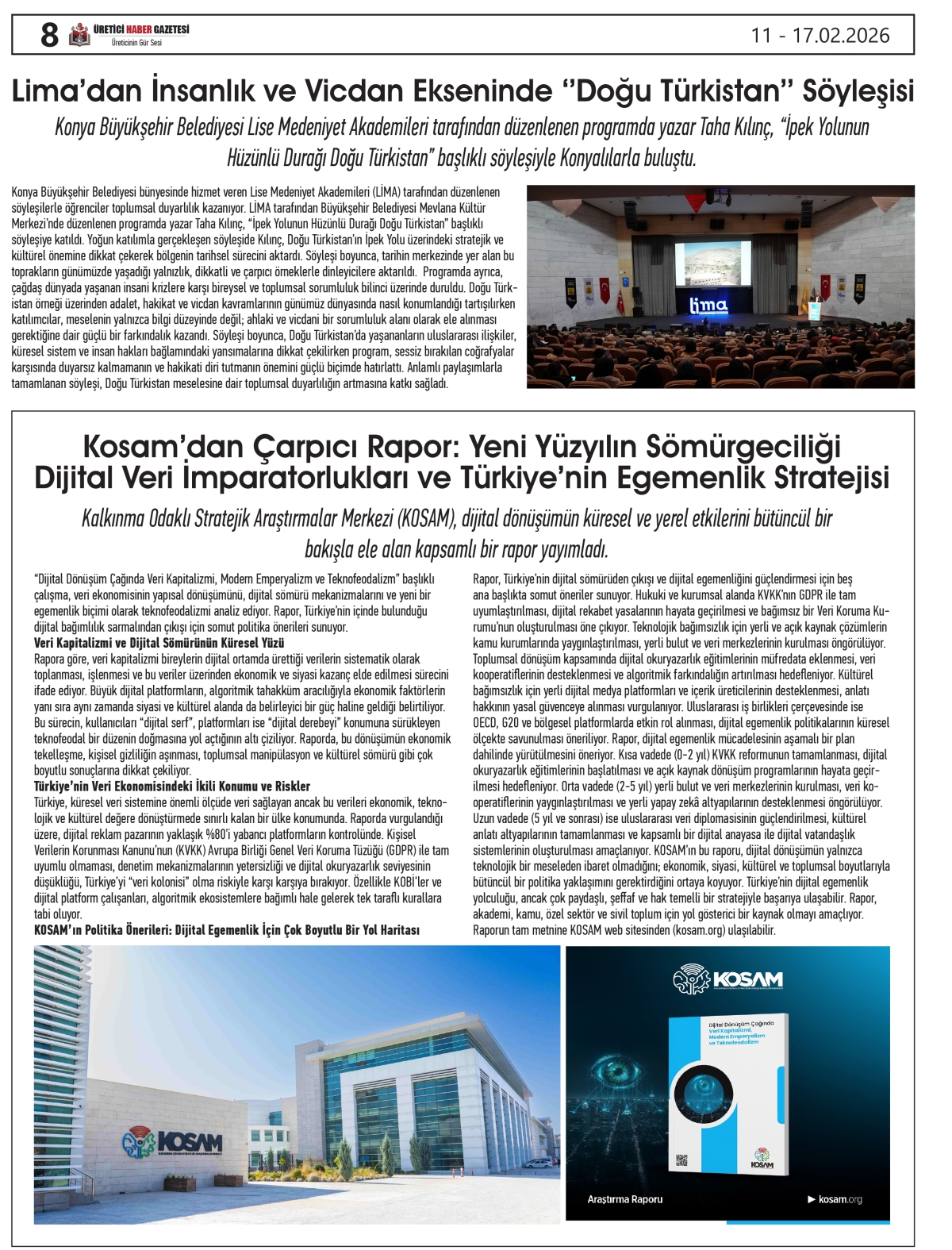 ÜRETİCİ HABER  GAZETESİ  11.02.2026