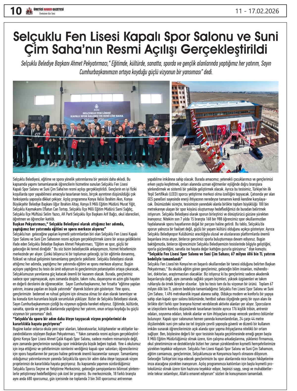 ÜRETİCİ HABER  GAZETESİ  11.02.2026