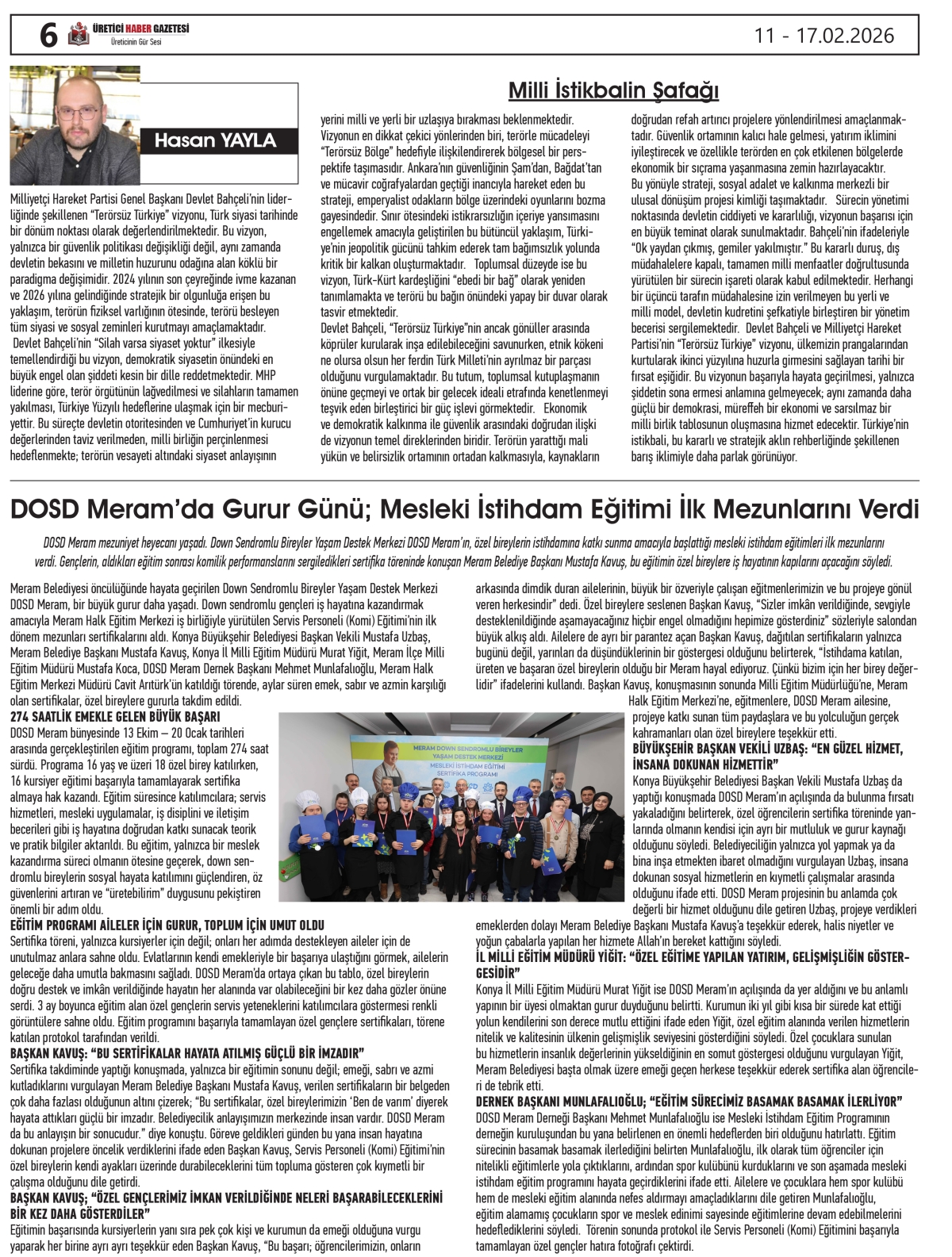 ÜRETİCİ HABER  GAZETESİ  11.02.2026