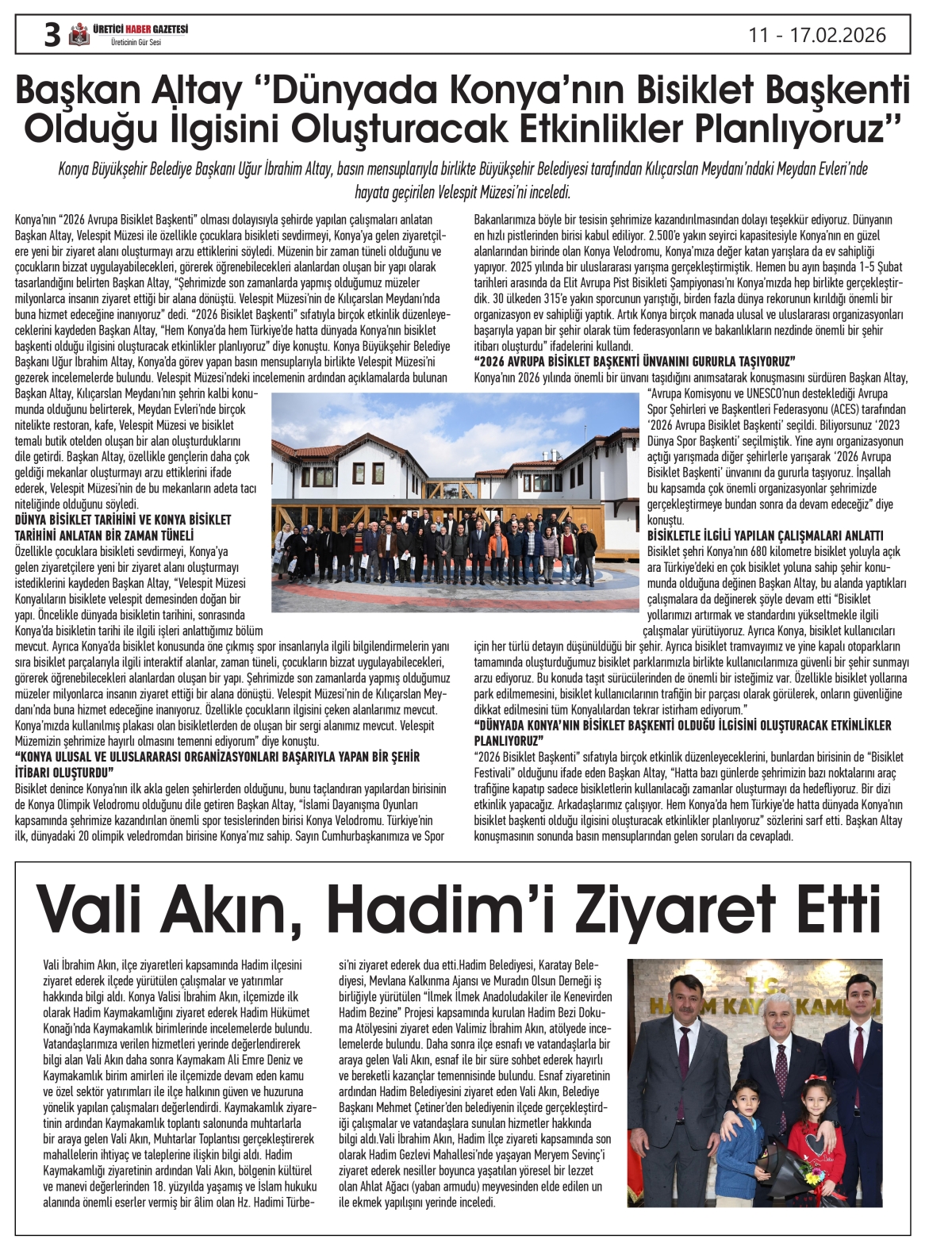 ÜRETİCİ HABER  GAZETESİ  11.02.2026