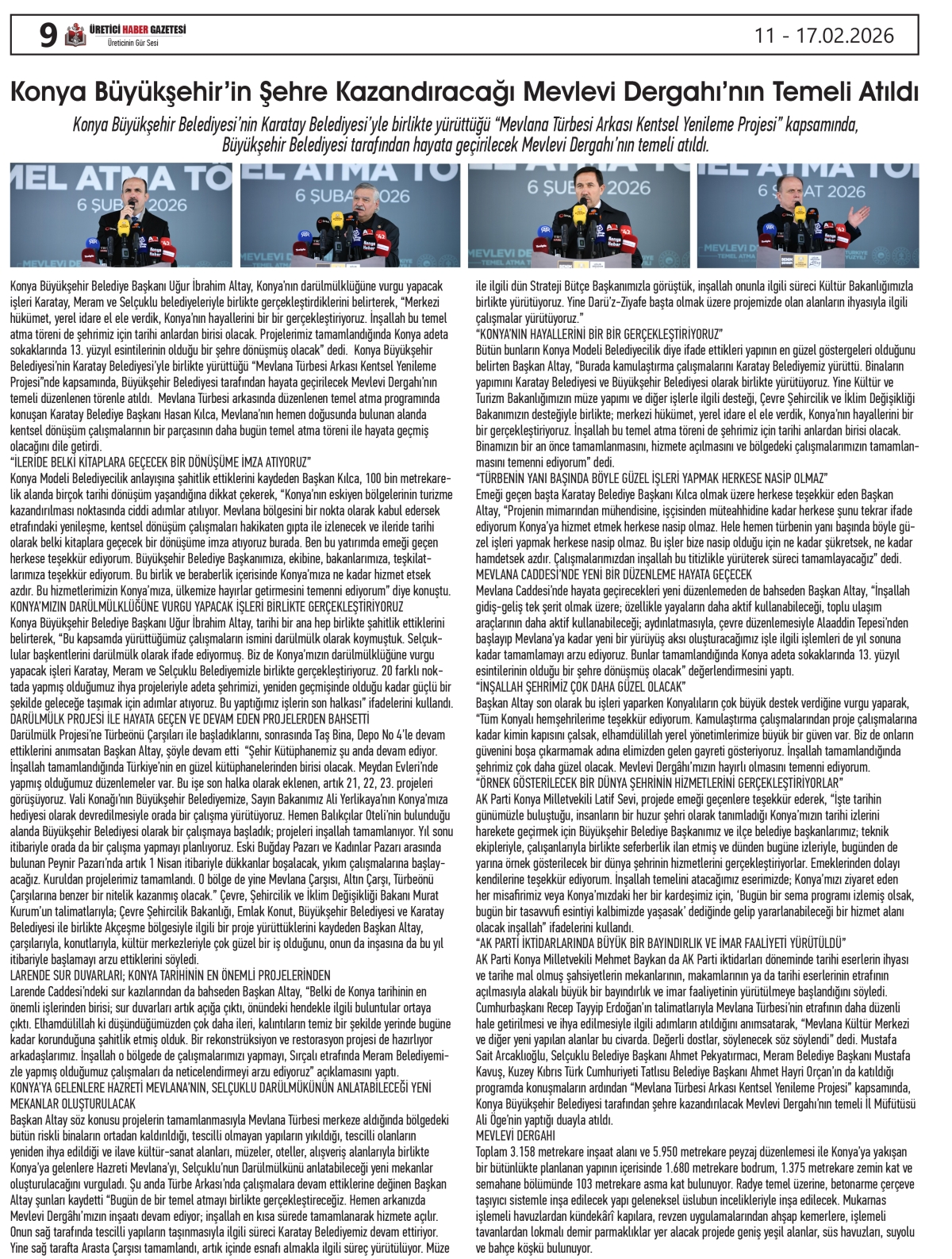 ÜRETİCİ HABER  GAZETESİ  11.02.2026