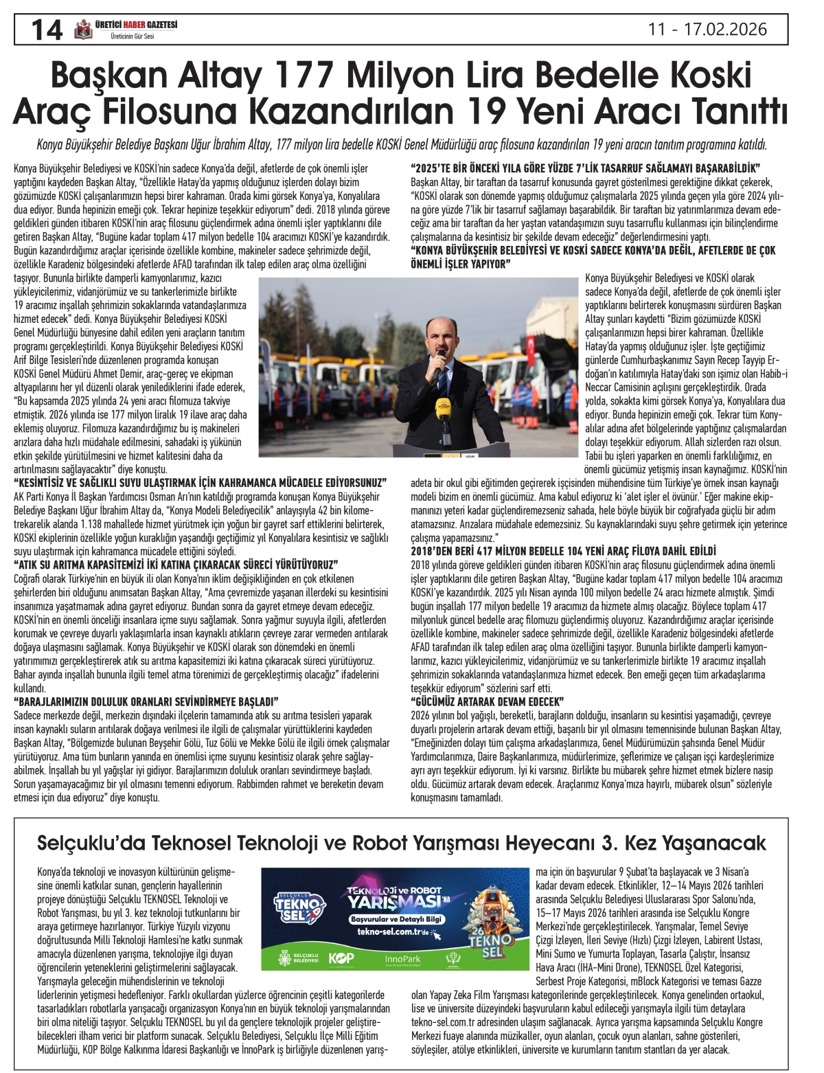 ÜRETİCİ HABER  GAZETESİ  11.02.2026