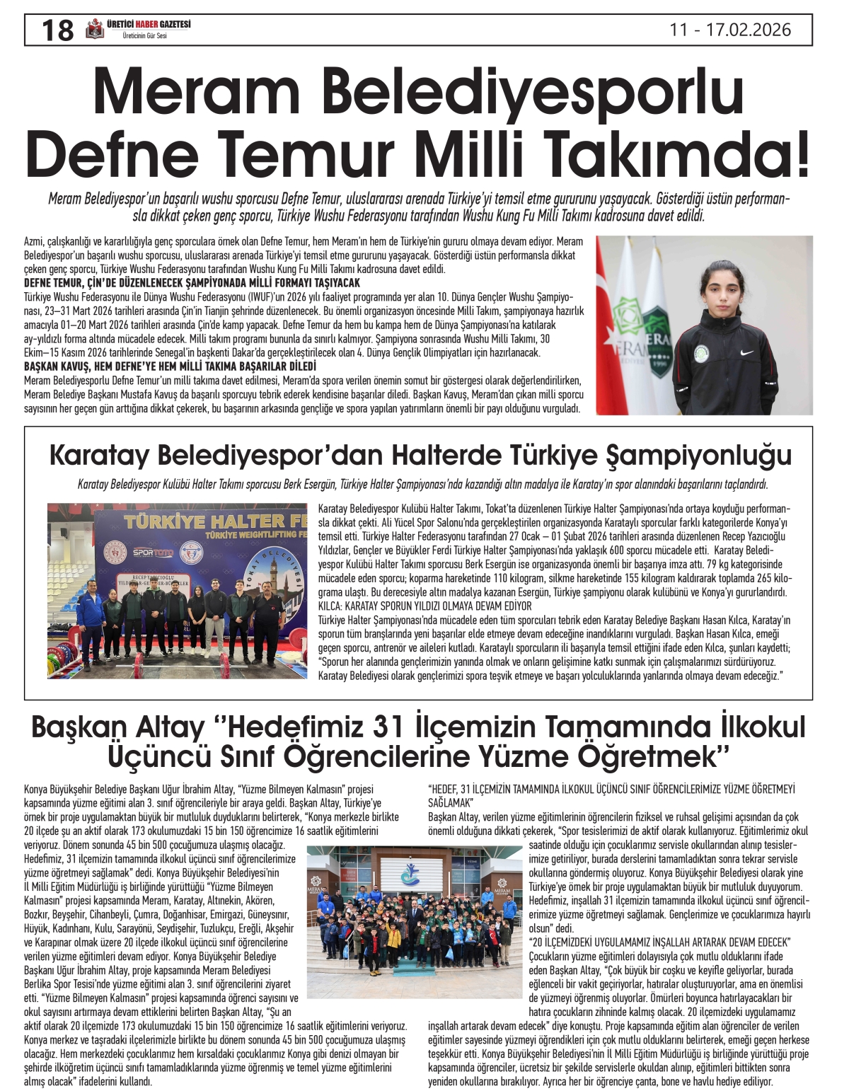 ÜRETİCİ HABER  GAZETESİ  11.02.2026