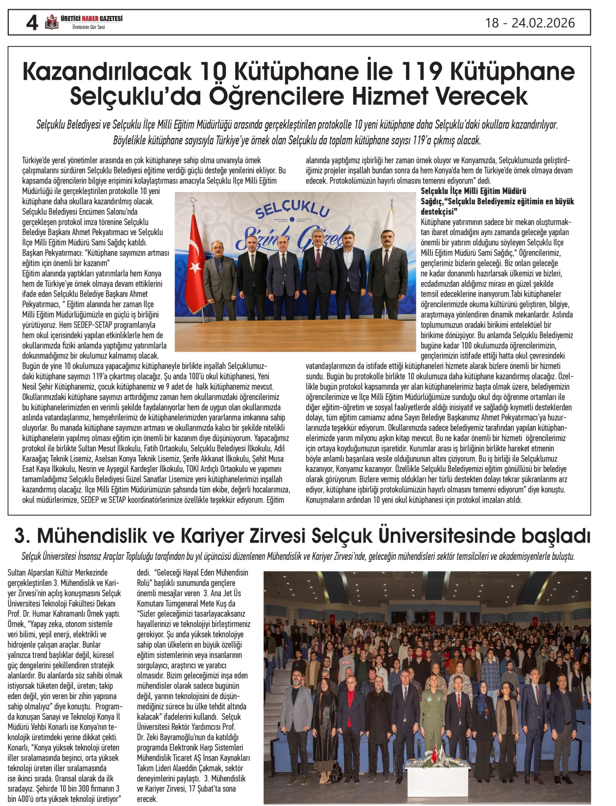 ÜRETİCİ HABER  GAZETESİ  18.02.2026