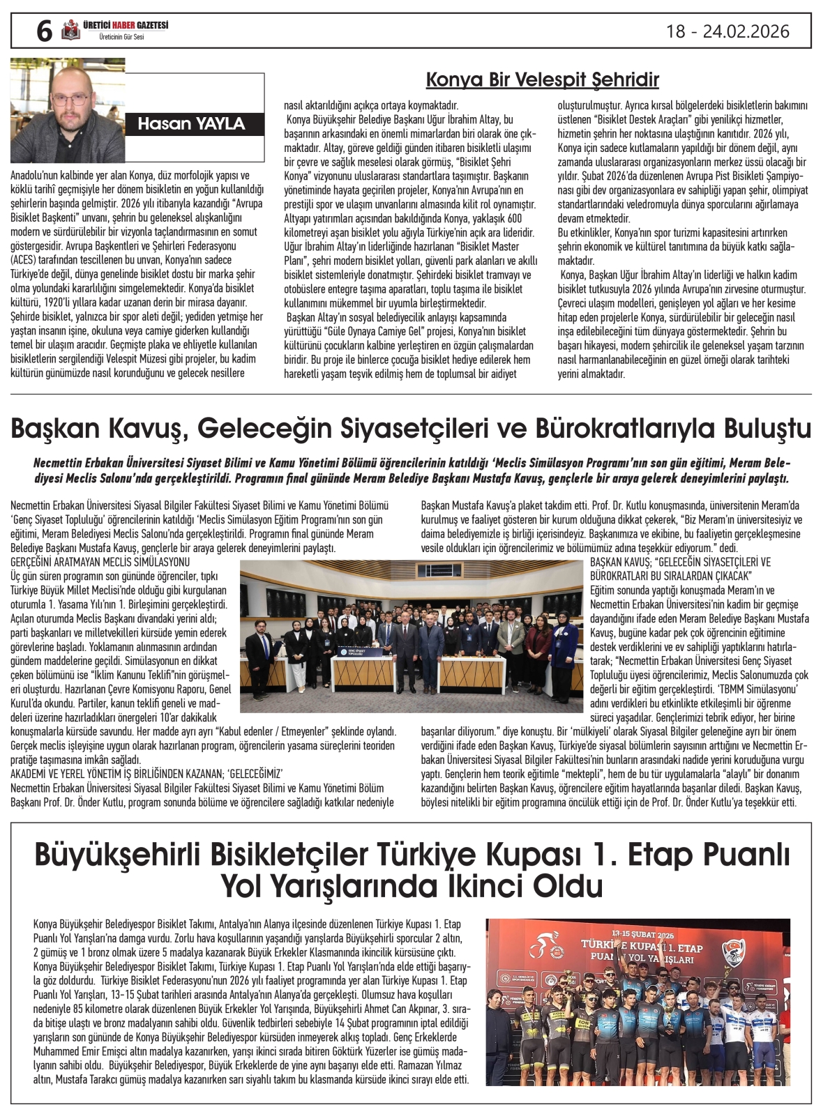 ÜRETİCİ HABER  GAZETESİ  18.02.2026