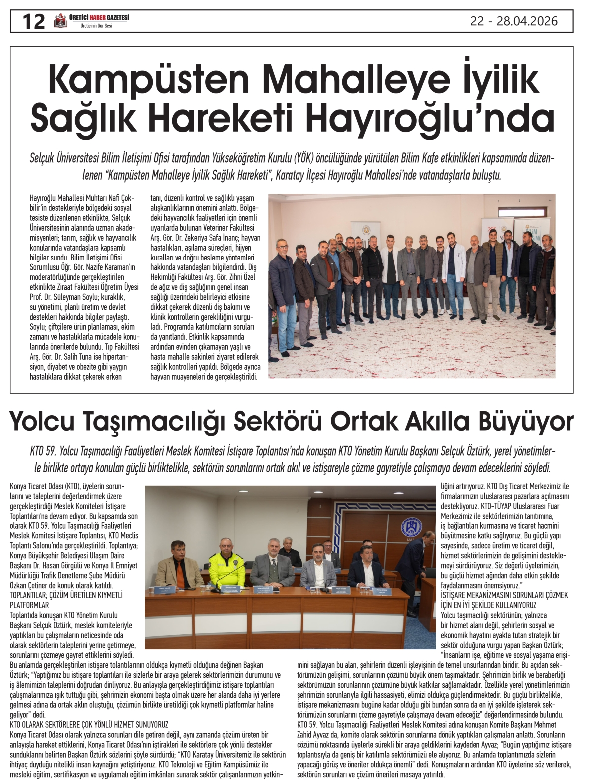 ÜRETİCİ HABER GAZETESİ  22.04.2026