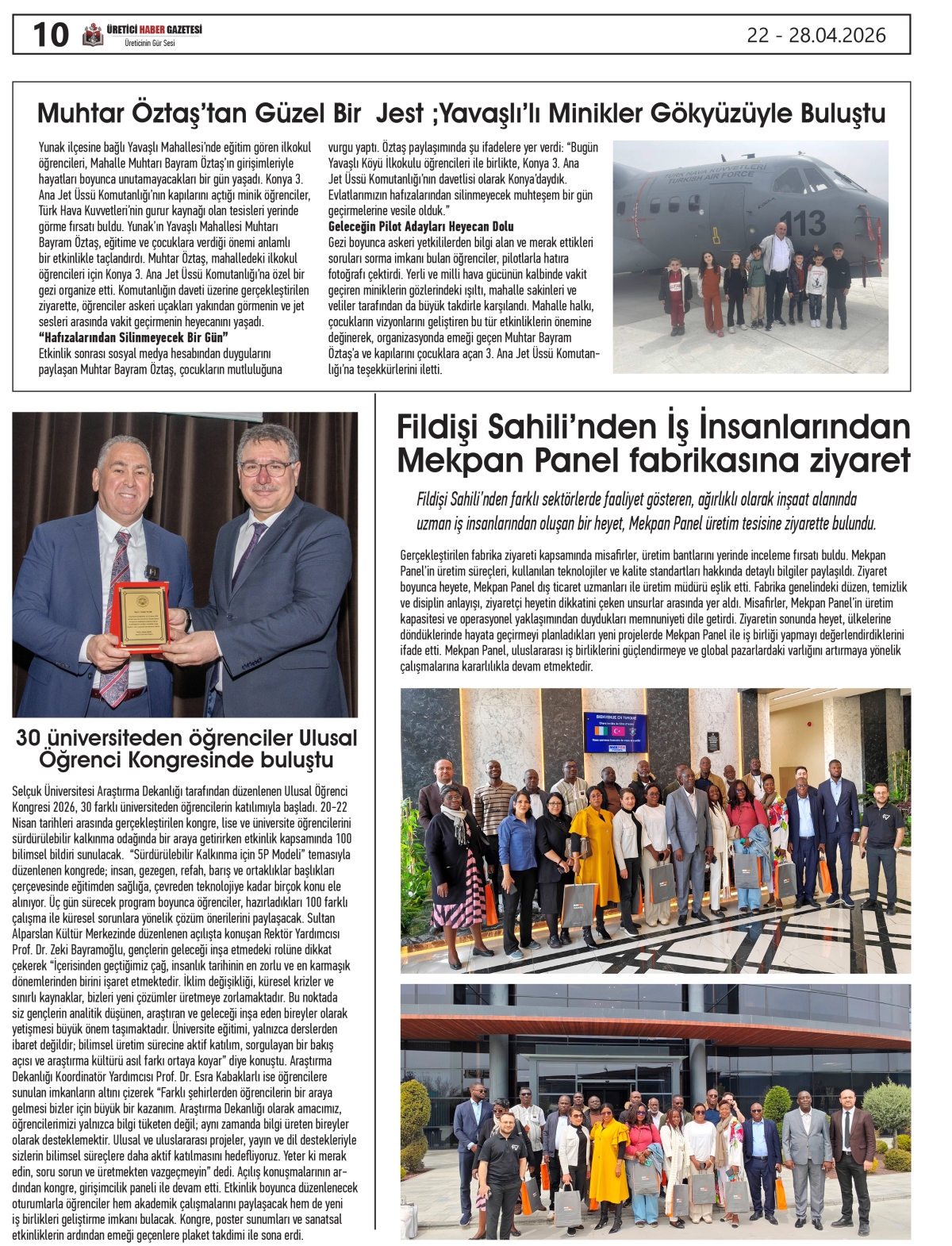 ÜRETİCİ HABER GAZETESİ  22.04.2026
