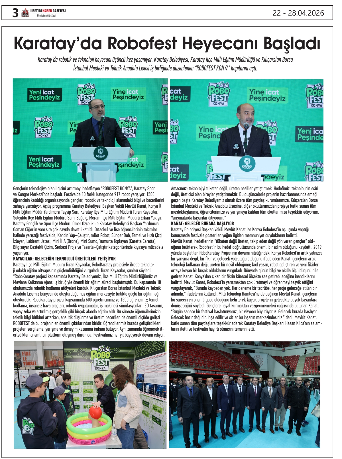 ÜRETİCİ HABER GAZETESİ  22.04.2026