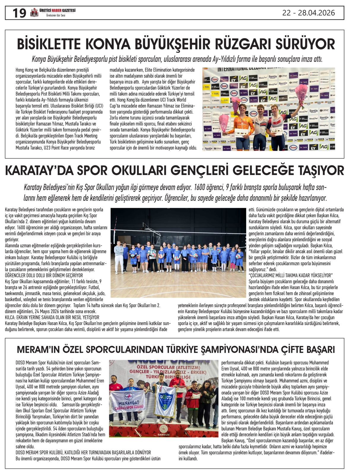 ÜRETİCİ HABER GAZETESİ  22.04.2026